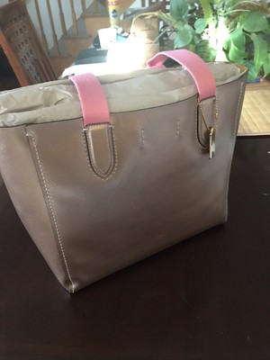 coach derby tote rose gold