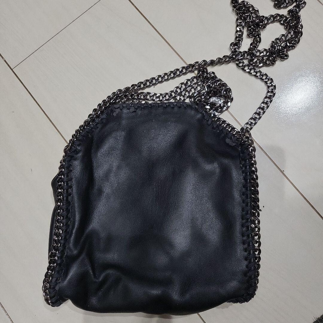 【Stella McCartney】Falabella ビーガンレザー ハンドバッグ STELLA McCARTNEY Falabella Black Leather 2-Way Shoulder Bag