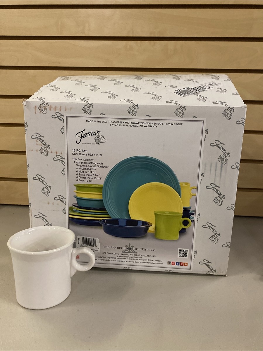 Fiesta The Homer Laughlin 16 Piece Cool Colors Dinnerware Set