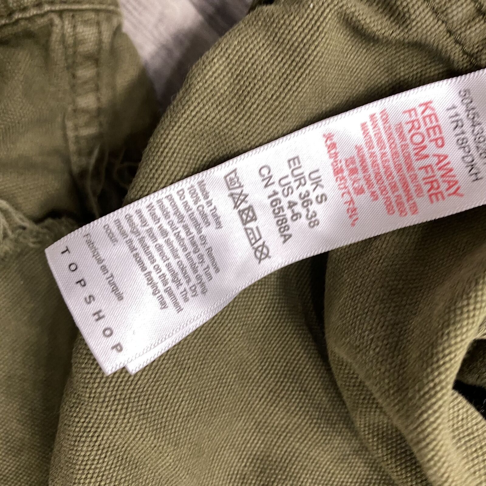 TOPSHOP Button Down Cropped Collared Green Casual… - image 8