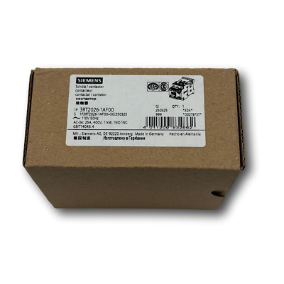 Siemens 3RT2026-1AF00 contactor 25A 400V 11KW 1NO 1NC 3POLE (New Boxed) B46