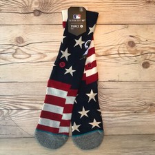 Stance MLB Patriotic Milwaukee Brigade Brewers Crew Socks Men s Size Large 9-12