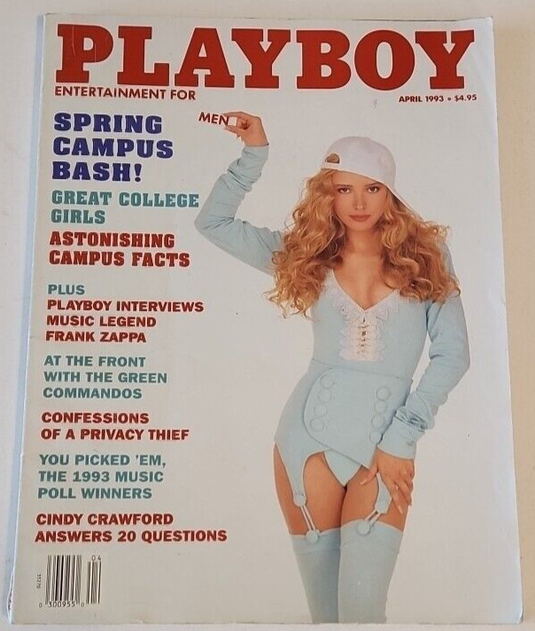 PLAYBOY APRIL 1993 Frank Zappa, Cindy Crawford, Class of 93 Bagged/Boarded