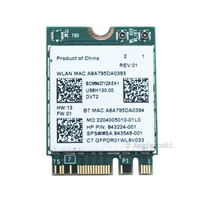 Broadcom BCM94371ZAE NGFF Wireless AC WiFi + BT 4.1 HP 843549-001 WLAN-Karte