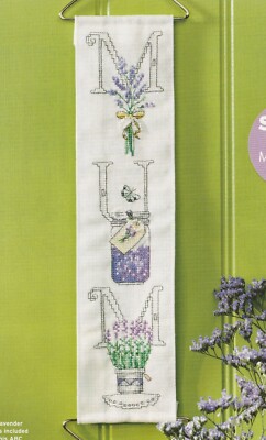 Alphabet Lavendel Blume Floral Kreuzstich Tabelle - DMC Anker Madeira