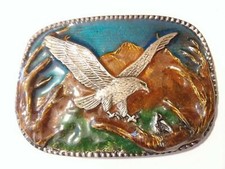 BEAUTIFUL EAGLE LANDING ON TREE BRANCH LOGO BELT BUCKLE GREAT FOR COLLECTION 