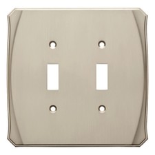 Nickel Double Switch Plate Toggle Wall Plate 