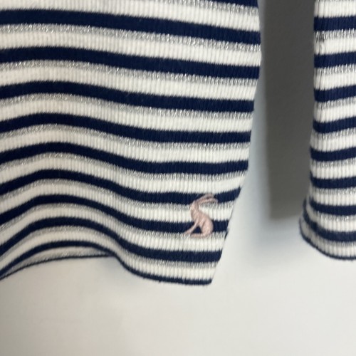 Joules - Kids - Navy/Silver Stripe Muriel T-Shirt Sz 6 - Picture 9 of 10