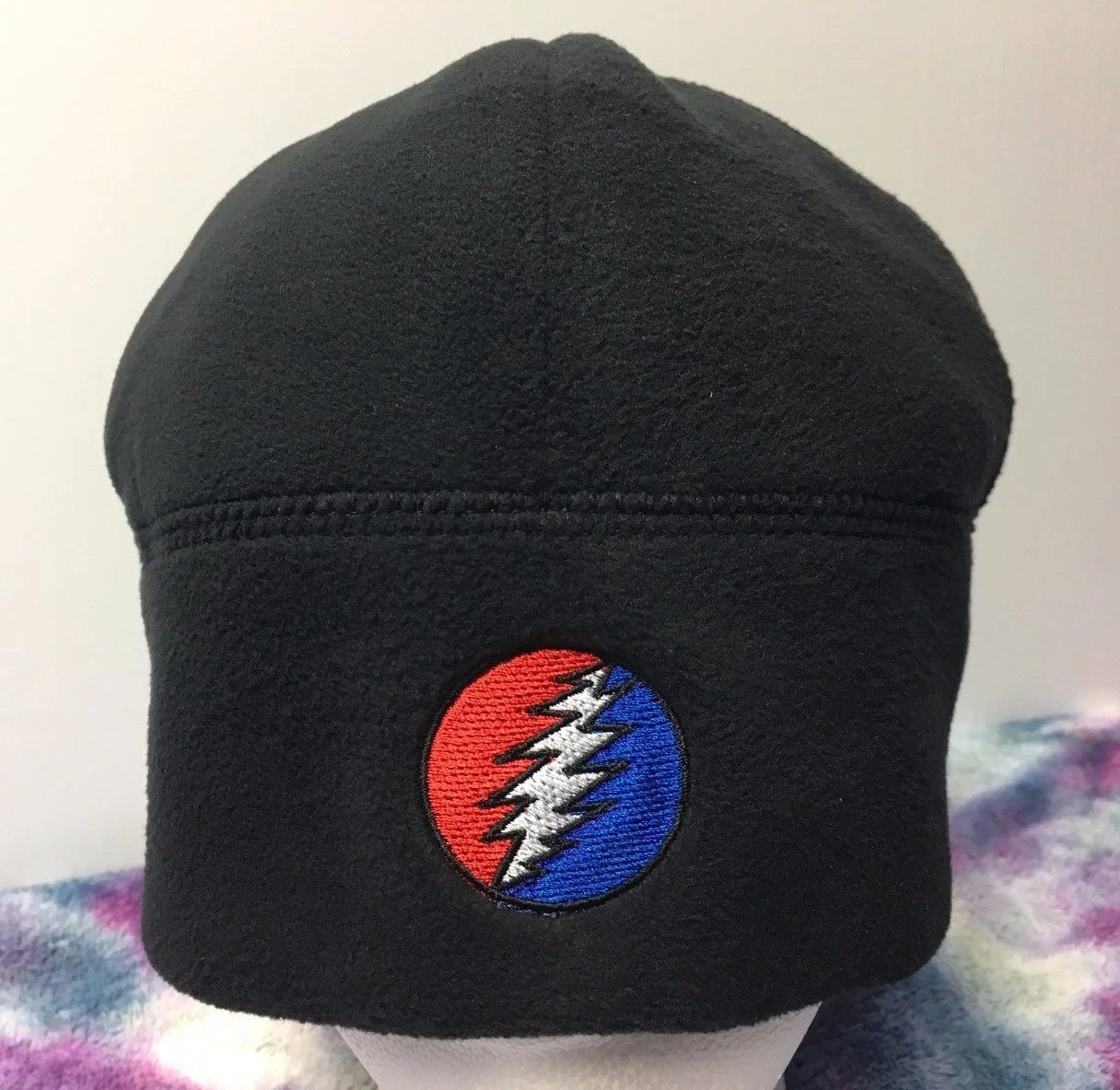 Grateful Dead Steal Your Face 'Bolt' Embroidered Fleece Beanie 100% Polyester