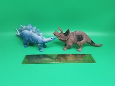 Triceratops  Stegosaurus Dinosaur Toy Figure Set Animal Model Jurassic Rare Lot