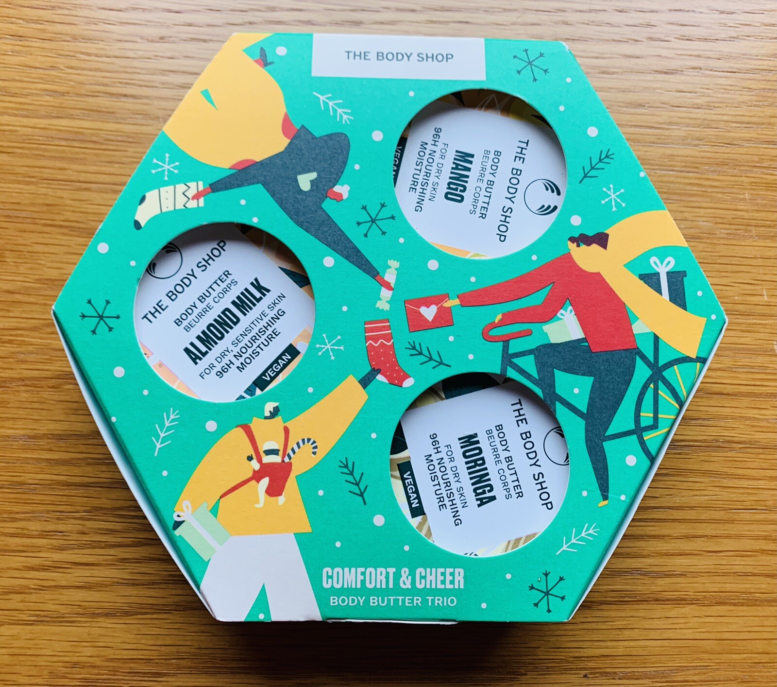 The Body Shop Comfort & Cheer Body Butter Trio Mango Almond Moringa Gift Set New