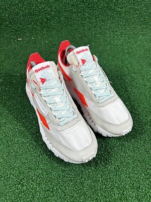 Size Women’s Reebok Classic Leather Legacy White Orange Flare Clean! 