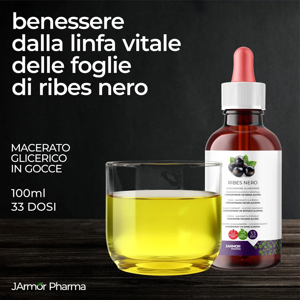 Ribes Nigrum - Ribes Nero in Gocce 100 ml | Antinfiammatorio Drenante Depurante - Immagine 2 di 4