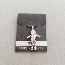 Sterling Silver Boy Dangle Pendant or Charm April Birthstone