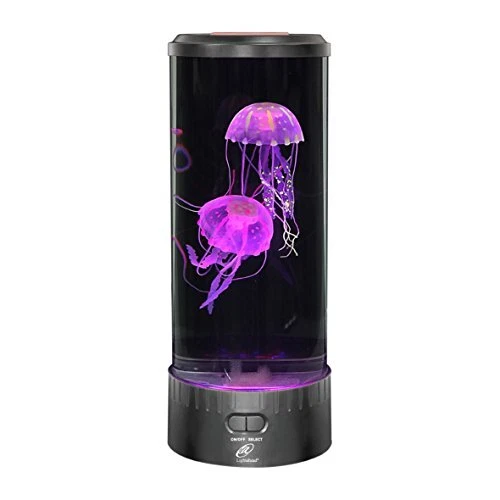 LED Jellyfish Lava Lamp Round with 18 LEDs Vibrant Large 14 Inches Tall