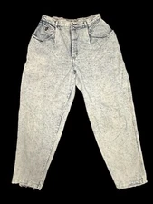 Vintage Pleated Lee Jeans Womens Straight Fit USA Mom High Rise Denim Ladies