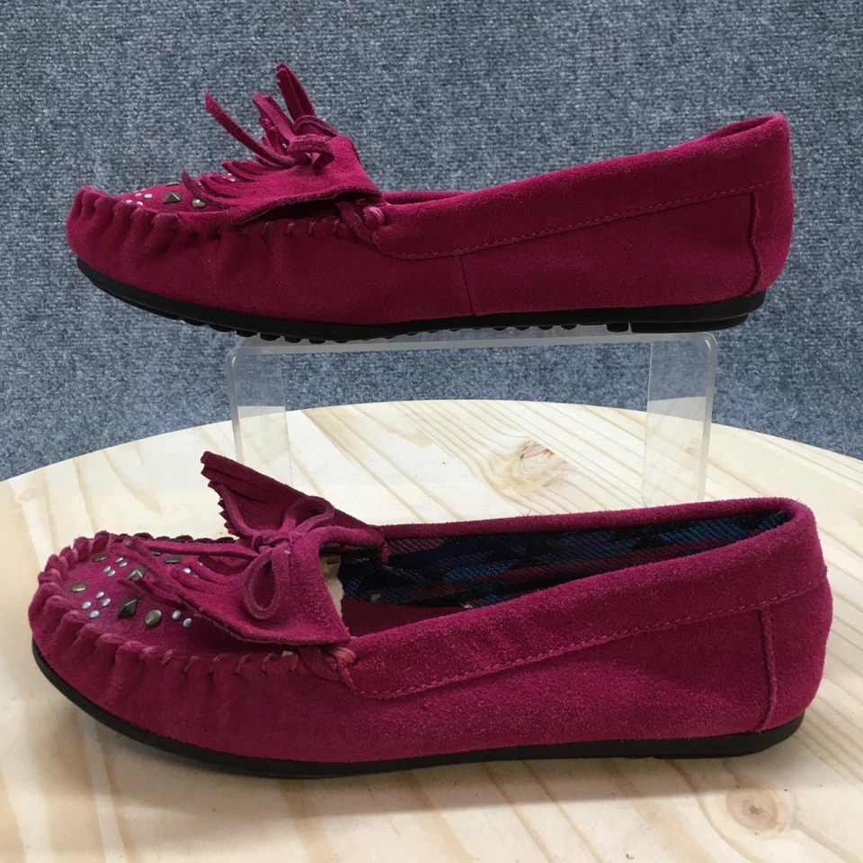 Faded Glory Shoes Womens 9 Moccasin Flats Pink Leather Comfort Moc Toe Low - Image 2 of 4