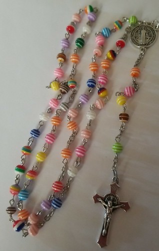 CHRISTIAN.CATHOLIC ROSARY COLOR FROM ITALY CHRISTMAS gift