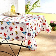 abwaschbare GARTEN- KüchenTischdecke**SCHMETTERLINGE**Landhaus Stil*140x 180 cm