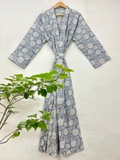 Handcrafted Indian Cotton Bathrobe – Unique Print, Perfect for Spa Days