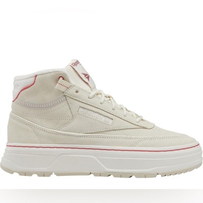 New Reebok Women's Club C Geo Mid Sneaker Vintage Stucco Beige Suede Size 9