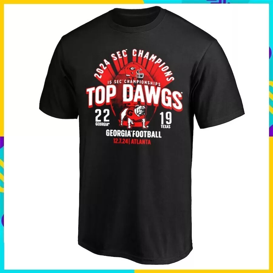 Champions Georgia 2024 Bulldog Short Sleeve T-Shirt Gift All Size S-5XL