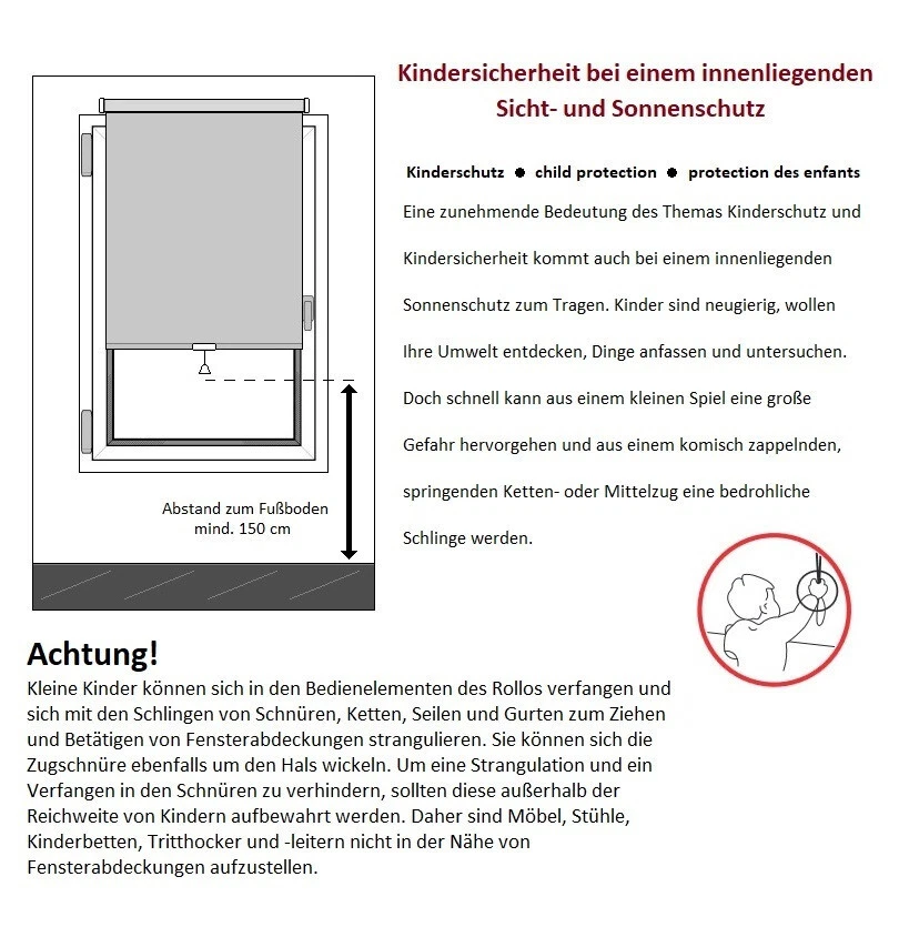 Springrollo Rollo Fenster Tür Sonnenschutz Tageslichtrollo Blickdicht Vorhang - Bild 2 von 4