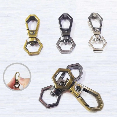 Metal Rhombus Keyring Swivel Lobster Spring Key Snap Pendant Locking Hook Buckle - Picture 3 of 12