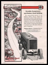 1930 Ingersoll Rand Portable Compressor Modern Road Building Art Print Ad
