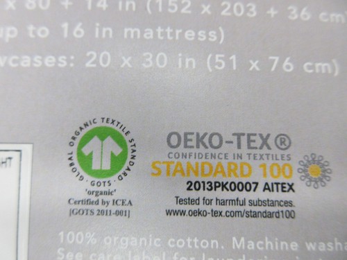 Organic 100% Cotton Percale Sheet Set, Queen PINK with Elasticized Deep Pockets - Picture 3 of 4