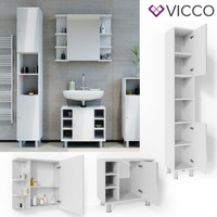 BadmöBel Set Bad Spiegel Waschtisch Hochschrank Fynn Weiß Hochglanz Vicco