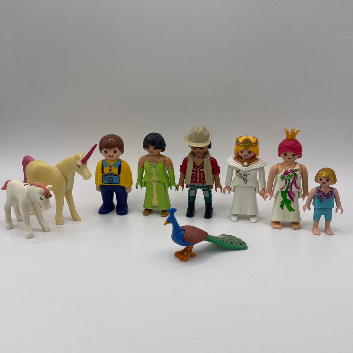 Playmobil people figures bundle Unicorn Peacock Princess Royal