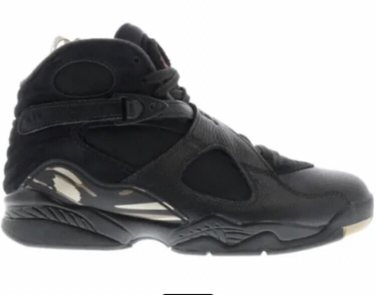 AIR JORDAN 8 RETRO  X OVO BLACK, SIZE UK 9
