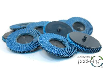 (10pk) 3'' Inch 60 Grit Flap Sanding Disc Wheels Type R Threaded Twist Lock