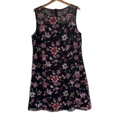Lane Bryant Holiday Cocktail Party Event Embroidered Floral Sleeveless Dress
