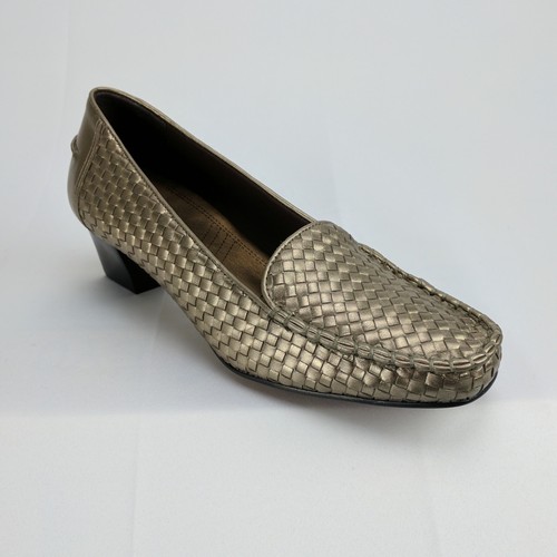 Trotters Heloise Mocasín Puntera Moc Tacón Peltre Metal Cuero Talla Para Mujer 7,5 M - Imagen 5 de 12