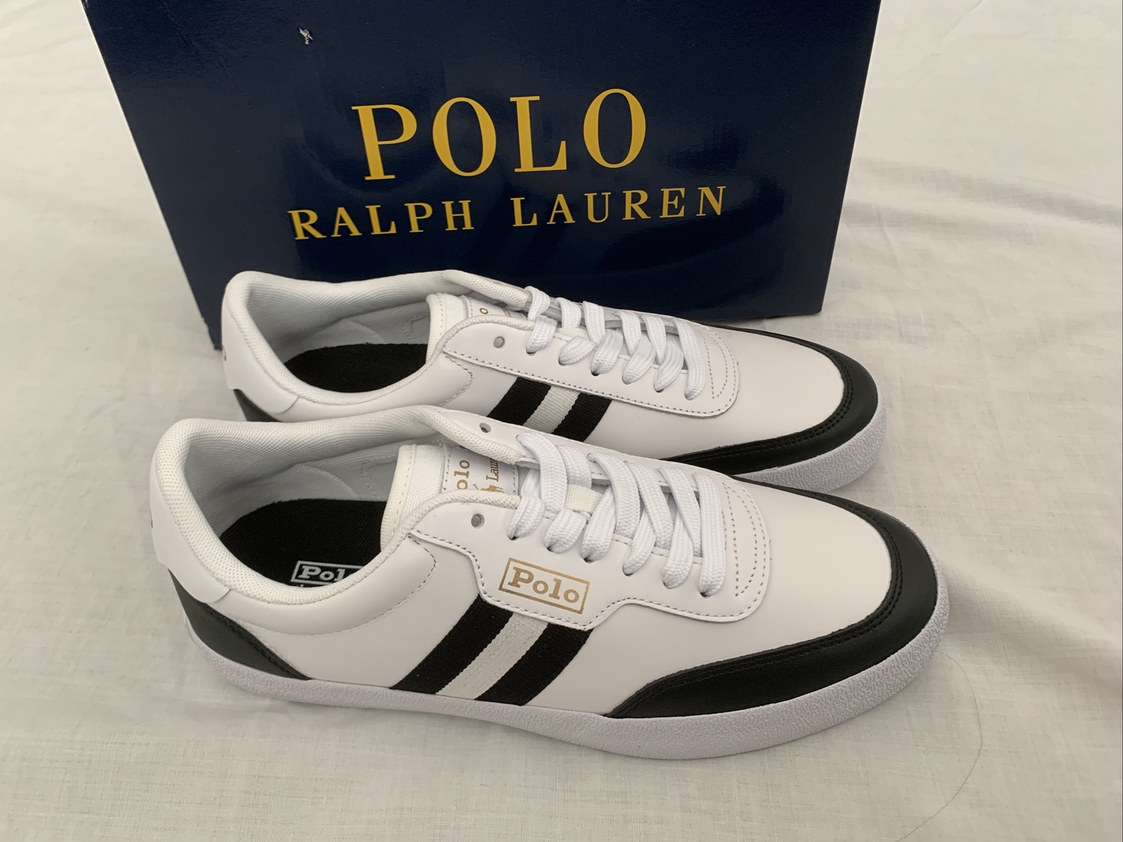 PONY Polo Ralph Lauren Court taglia UK 7 EU 41 sneakers in pelle bianca