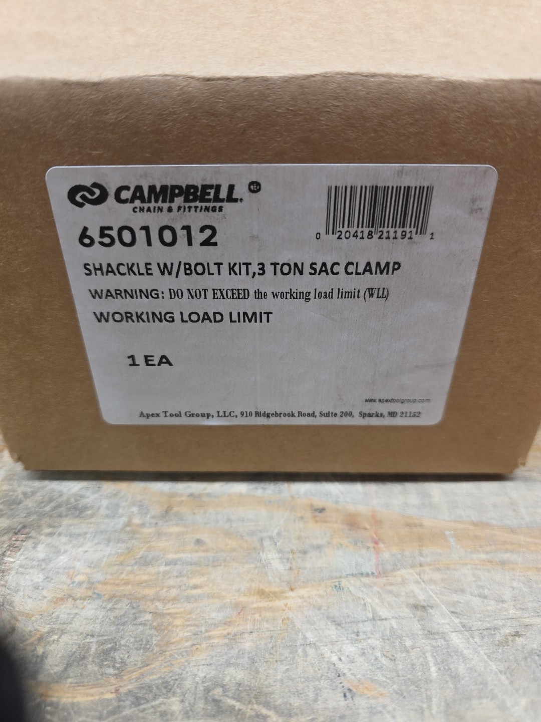 Sjackle Campbell 6501012 Shackle W /bolt Kit 3ton Sac Clamp | eBay