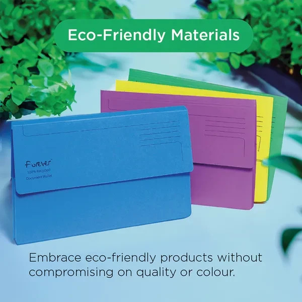 Document Wallets 300gsm A4 Paper Folders Assorted Colour Foolscap Pack of 5