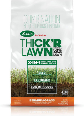 Scotts Turf Builder Thick'R Lawn Bermudagrass - 3-In-1 Lawn Thickener with Grass