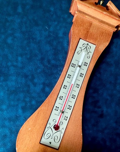Vintage Swift & Anderson Banjo Wooden Hanging Weather Station Patio Sunroom - Imagen 4 de 5
