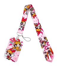 Blossom Cartoon Superhero Girl ID Badge Holder Keychain  Lanyard