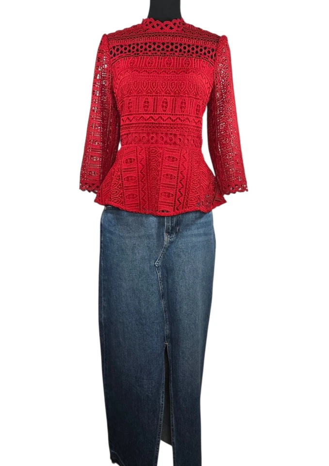 Maxi falda vaquera de tiro alto GAP Washwell mediana índigo para mujer 10 | Nueva $79,95 Foto 2 de 4