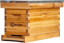 Beecastle 5 Frame Bee Hive Nuc Box Coated with 100% Beeswax Includes Beehive Fra
