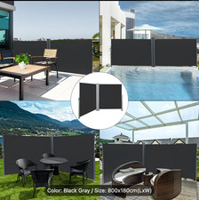 Double Side Retractable Awning 8m Garden Privacy Screen Wind Break 180cm