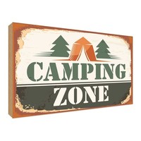 Holzschild 30X40 Cm Camping Zone Outdoor Deko Geschenk Holz Schild