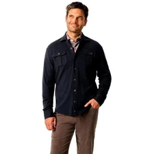 Johnnie-O johnnie-O Mens Briggs Stretch Flannel Lodge Shirt, Navy (US, Alpha,