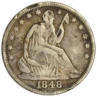 1848 SEATED LIBERTY HALF DOLLAR ~ CIRCULATED FINE! (INV#3)