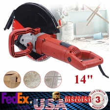 Concrete Cut off Saw Wet Dry Concrete Saw Cutter w/ Water Pump+Blade 14" 3000W