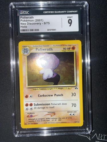 Pokemon Poliwrath 9/75 Neo Discovery Holo Rare 2001 English CGC 9